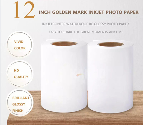 China Golden Mark 12 inch 305mm 50m 240g Waterproof RC Glossy Roll Inkjet Photo Paper for Fuji DL600 DL650 Noritsu D1005 Dryla supplier