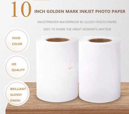 China Golden Mark 10 inch 254mm 50m 240g Waterproof RC Glossy Inkjet Photo Paper for Fuji DL600 DL650 Noritsu D1005 Green Dryl supplier