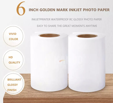 Golden Mark 6 inch 152mm 50m 240g Waterproof RC Glossy dx100 Roll Inkjet Photo Paper for Fuji Dry Printer supplier